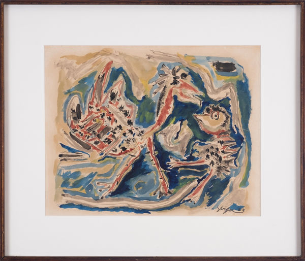 Ivan Serpa Figura e Ave, 1963 aquarela sobre papel 41 x 52 cm