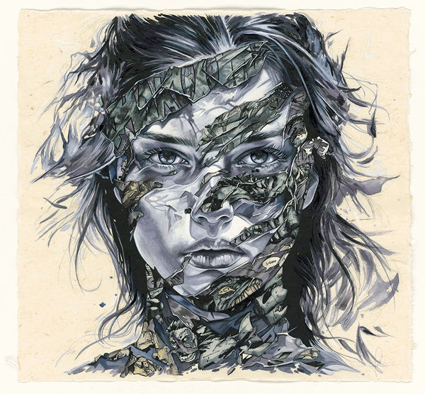 Sandra Chevrier La cage dans ses pierres écroulantes, 2024 mixed media on rice paper 28 x 29 1/2 in 71.1 x 74.9 cm
