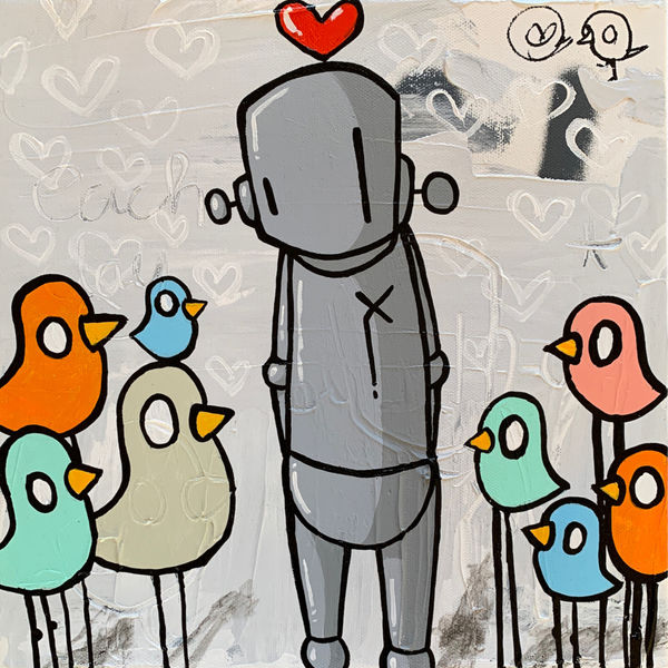 ChrisRWK Holding Court, 2023 mixed media on canvas 12 x 12 in 30.5 x 30.5 cm