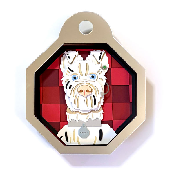 mixed media piece inspired by "Isle of Dogs" by Michelle Romo