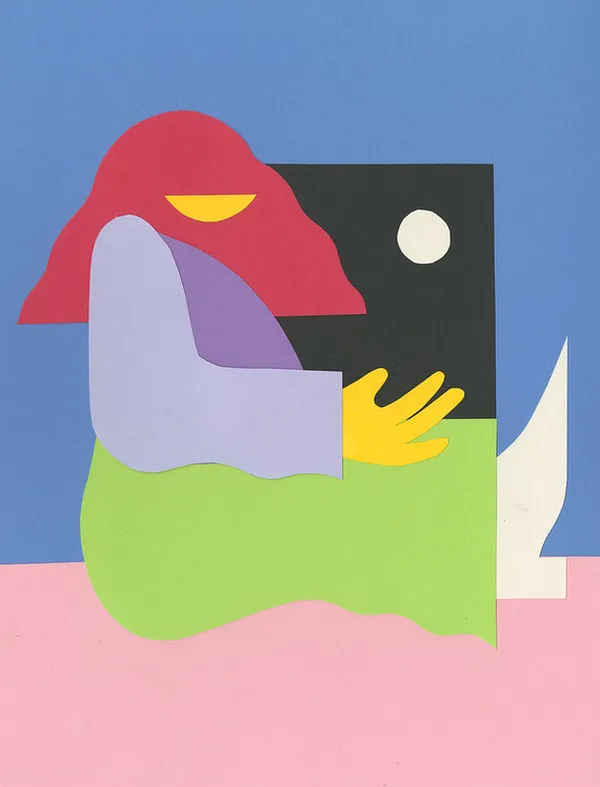 Collage of woman sitting on the ground.