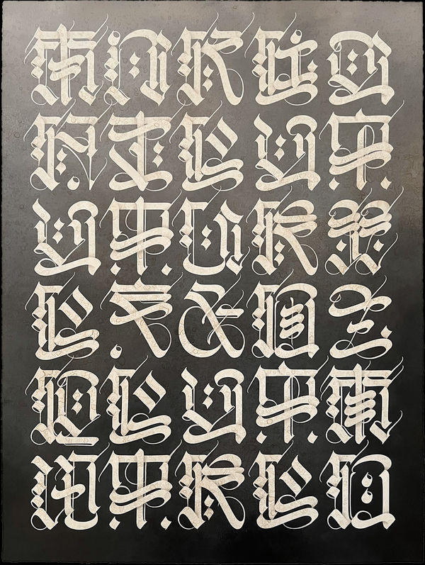 Cryptik MUSASHI, 2024 acrylic on 100% cotton rag with deckled edges 30 x 22 1/2 in 76.2 x 57.1 cm