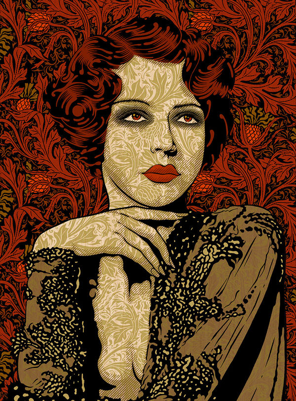 woman with short read hair and a hand lifted to her chin