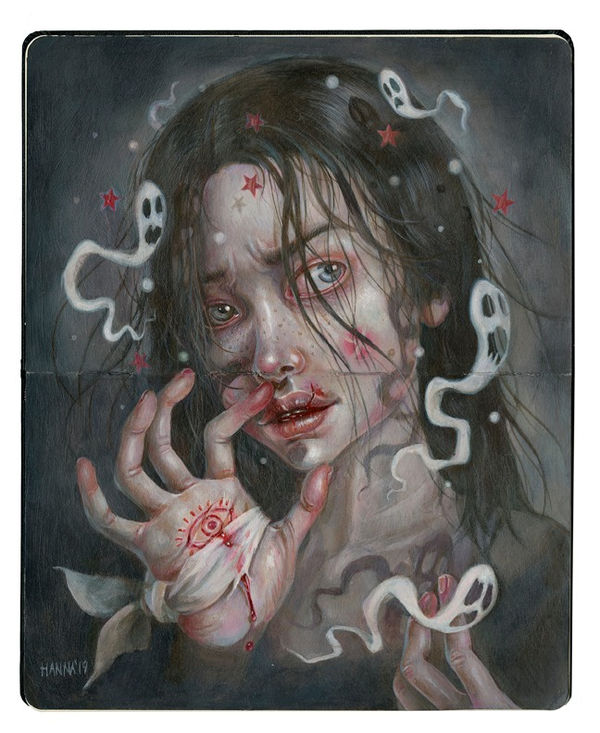 Hanna Jaeun Past Memories, 2020 acrylic on Moleskine. Framed Artwork: 10.25 x 8.25 in 14 3/4 x 12 3/4 in 37.5 x 32.4 cm