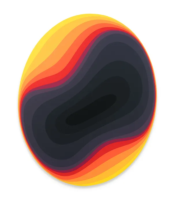 Jan Kaláb black gradient circle with melting warm gradient inside