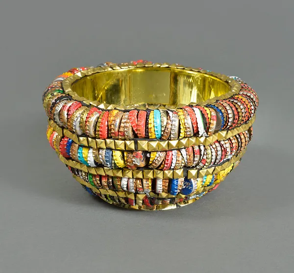 Lucien Shapiro bowl made of bottlecaps