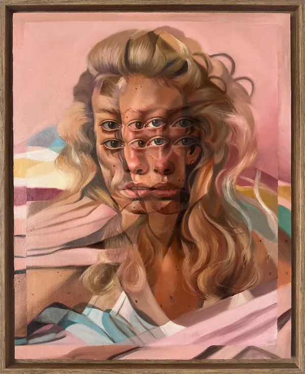 Alex Garant painting of blurred female face