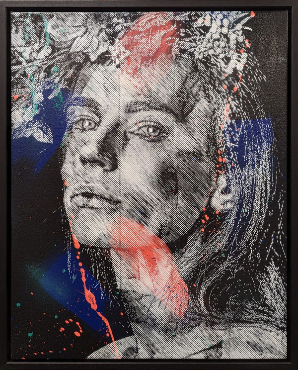 Stencil of a woman by SNIK