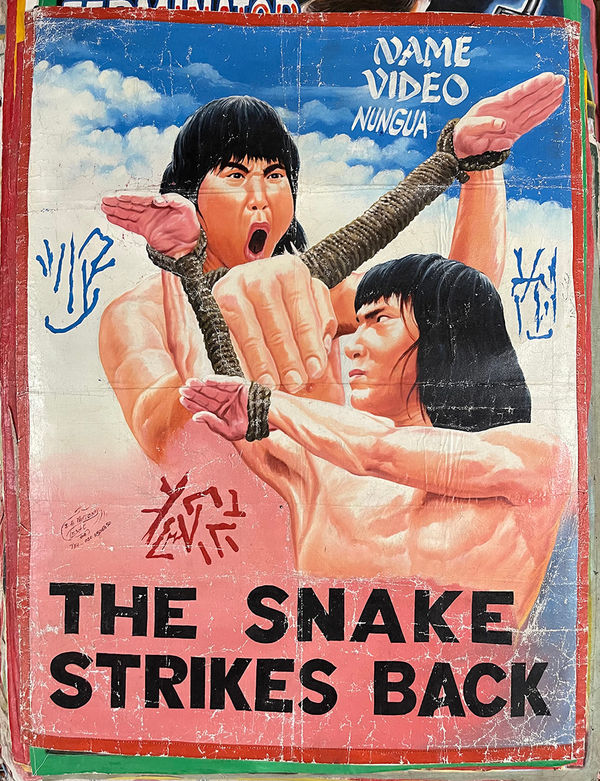 Deadly Prey (J.A. Pastony) The Snake Strikes Back, 2000’s oil and enamel on flour sack 56 x 43 in 142.2 x 109.2 cm