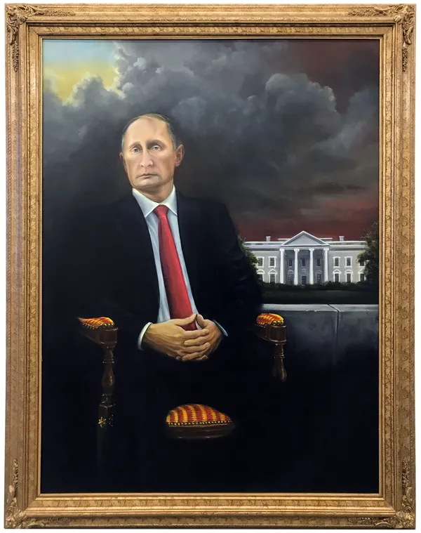 Brian A. Whiteley, The Vladimir Putin Presidential Portrait (White House in Background), 2018