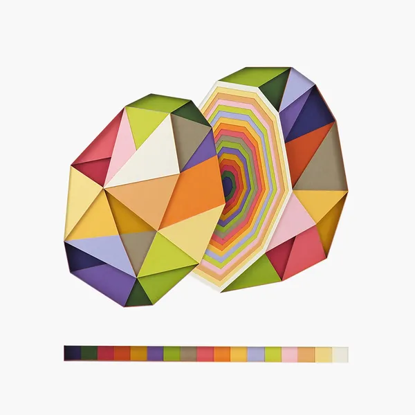 Paper work of colorful geometric sphere