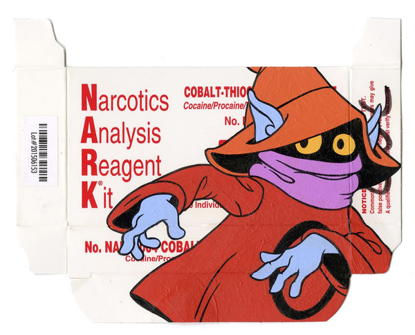 cartoon character painted on Nark packaging