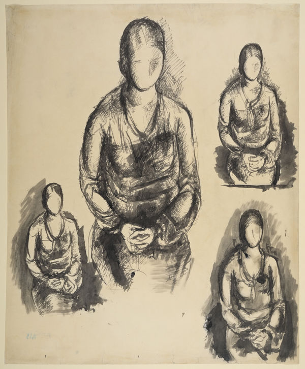 Pavel Tchelitchew, Studies for the Portrait of a Woman, Hands Clasped together / Etudes pour un portrait de femme les mains jointes , ca. 1931