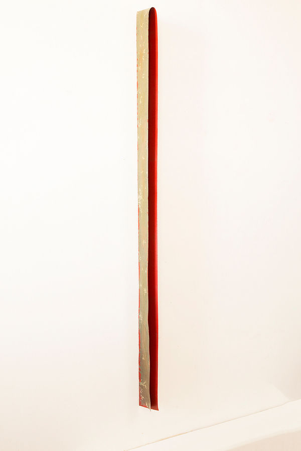 Hadar Pery, Untitled (Red on sandpaper), 2015