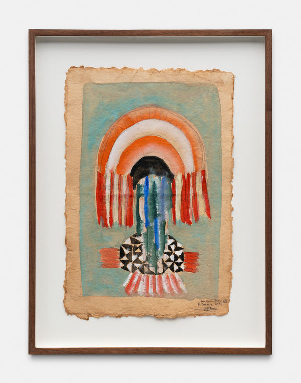 Pauline Guerrier The Guardian XVIII, 2025 Watercolour and graphite on coffee-dyed Indian cotton paper Framed: 47 x 35 cm. 18 x 13 in. Unframed: 35 x 24 cm. 13 x 9 in.