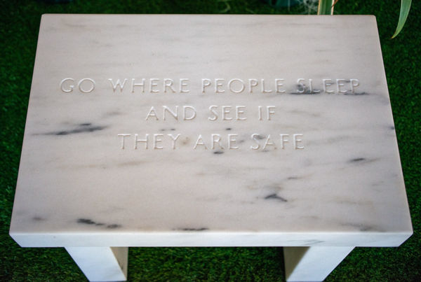 Jenny-Holzer-Selections-from-Survival-Go-Where-People-Sleep