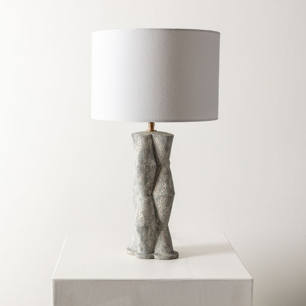 White Pebbled Totem Lamp