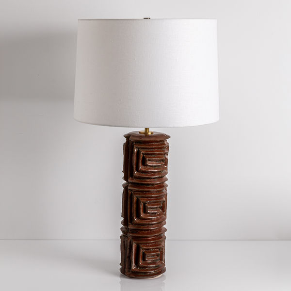 Pair of Tall Red Lamps