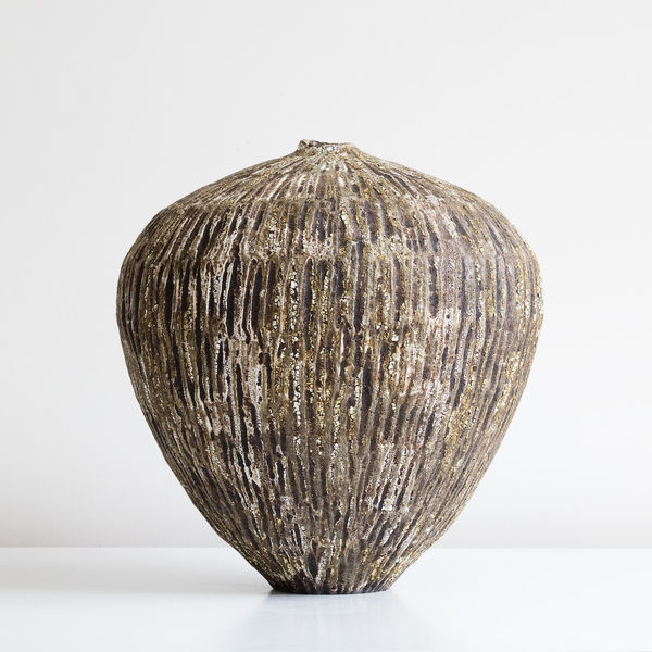 Dark Brown/Gold Textured Vessel