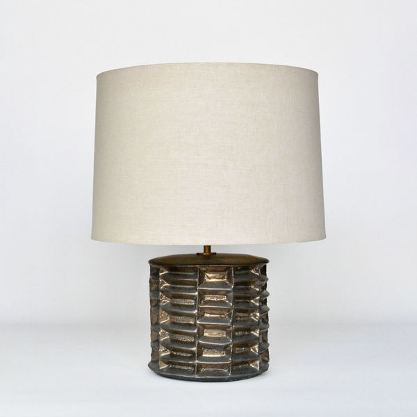 Pair of Bronze Grid Lamps