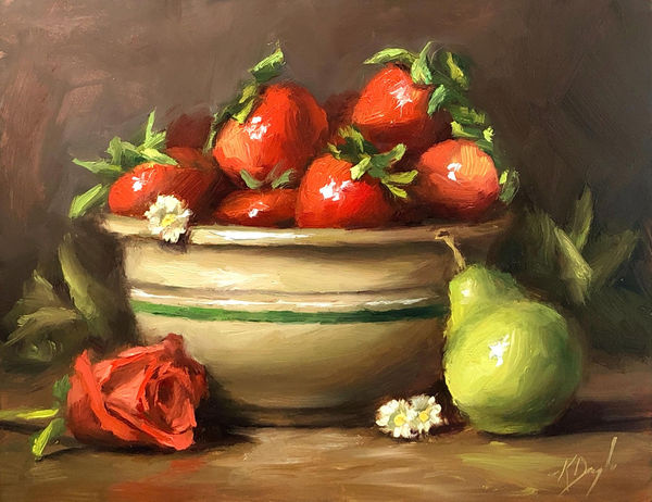 Karen Daigle, Strawberries in Antique Bowl