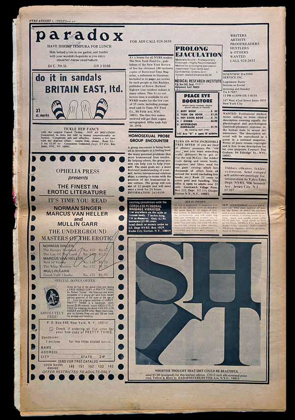 Newspaper page with black and white imagery and text