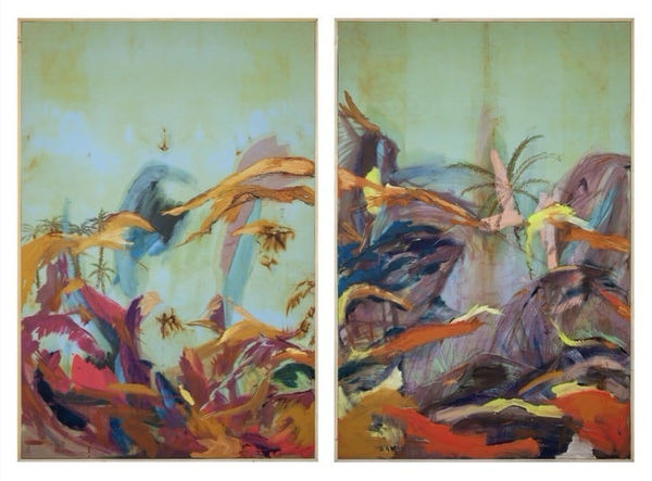 Hashel Al Lamki, The Day We Met Thomas (Diptych), 2020