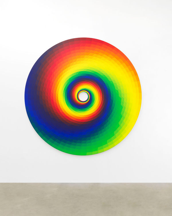 image of Olafur Eliasson painting Colour experiment no. 121 (Tunnel-vision tomorrow) .