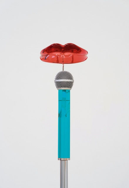 blue microphone with lips
