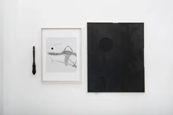 collaged drawing and painting