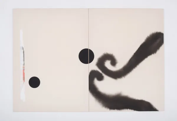 Dirk STEWEN Untitled 2020 Paper, ink and black gesso on cotton 32 1/4 x 47 3/8 inches; 82 x 120.2 cm