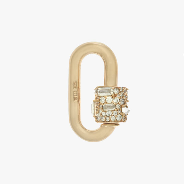 Marla Aaron, Stoned chubby medium lock with pave and baguette diamonds
