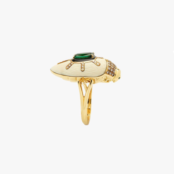 Bibi Van Der Velden, Scarab mammoth ring with green tourmaline