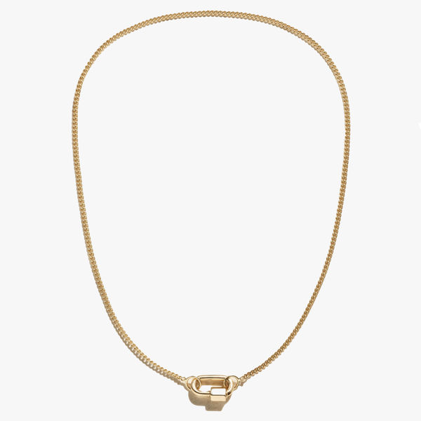 Marla Aaron, Not so heavy curb chain with chubby medium lock in yellow gold