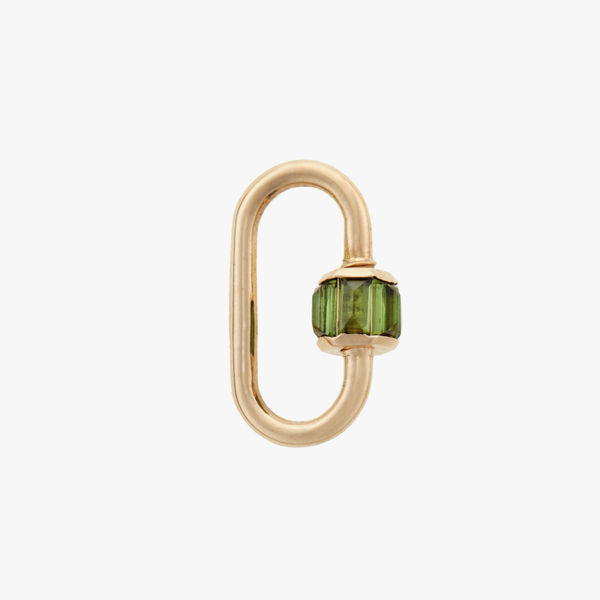 Marla Aaron, Total baguette medium lock with green tourmaline