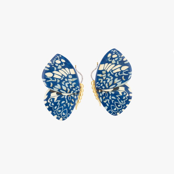 Silvia Furmanovich, Blue diamond and sapphire butterfly earrings