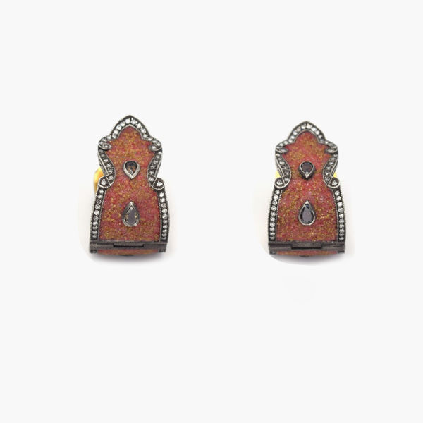 Sevan Biçakçi, Carnelian micro mosaic earrings
