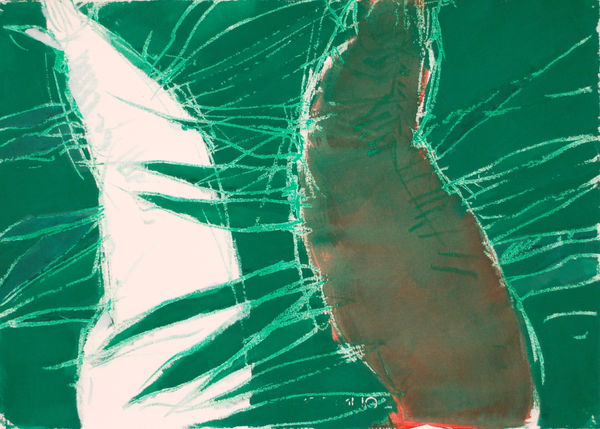 Makiko Nakamura, Dancing creatures in green, 2019