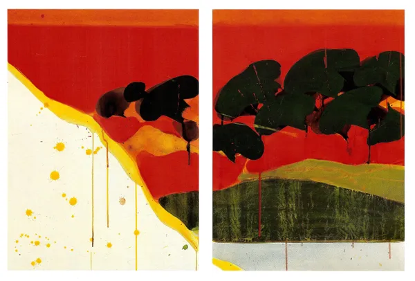 Teruko Yokoi, Morning glow,poliptychon left, 2/4 parts, 1981