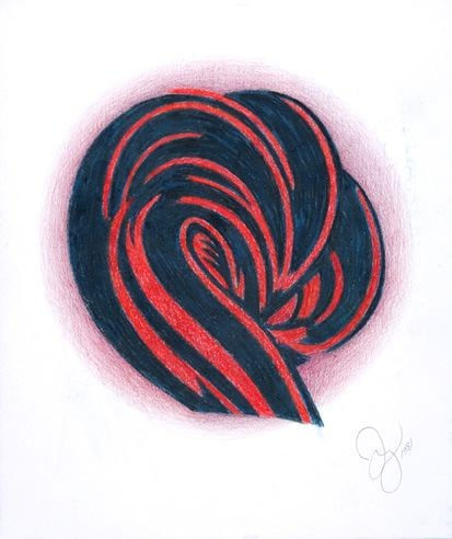 Jack Youngerman Red/Black, 1981-2004 Signed and dated lower right colored pencil on paper 9 1/4 x 7 13/16 inches