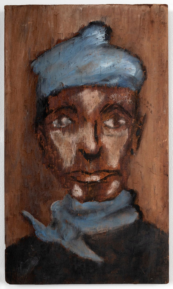 Mark Heming Untitled, 1952 signed and dated verso: Heming 52 oil on wood 15 x 9 x 5/8 inches