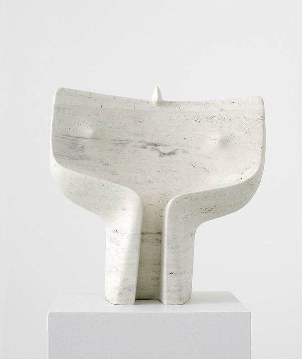Costantino Nivola N12, 1981 signed lower right verso: "Nivola 81" travertine 19 3/4 x 19 3/4 x 8 3/4 inches
