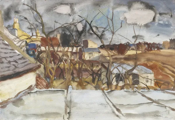 Sir William Gillies RA RSA PRSW, From a window, Temple, c.1940s