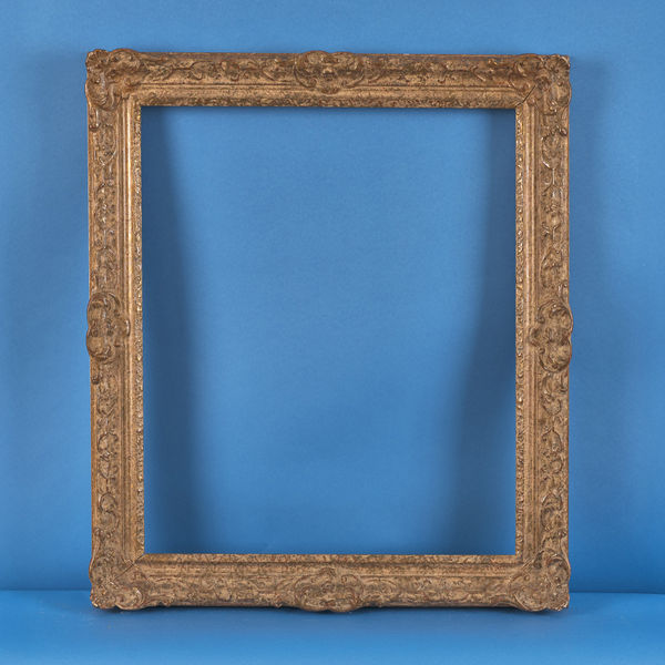 Scottish decappé frame, 20th century attributed to Mathieson's, Edinburgh Louis revival style, composition corner and centre with running pattern; decappé paint finish rebate size: 24.25 x 20.25 inches sight size: 23.625 x 19.625 inches width: 2.875 inches