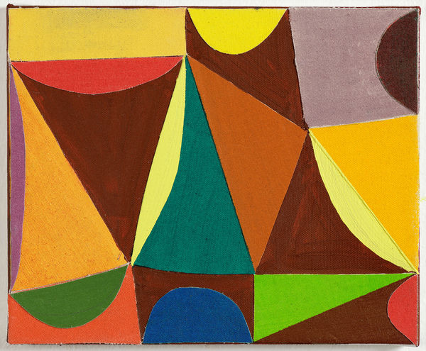 John McLean Cusps, 2011 signed, titled and dated 2011 verso acrylic and collage on canvas 9 ¾ x 12 inches