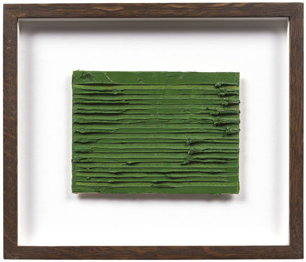 Shaun Fraser Squeaky Green Grass II, 2024 titled on panel verso oil on canvasboard 13 x 18 cm