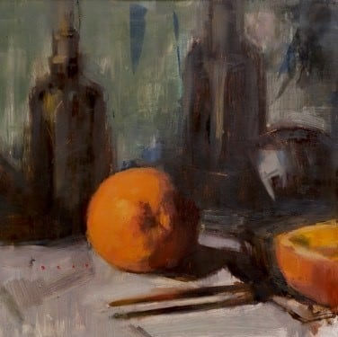 Bran Sivas, Orange and Bottles, 2024