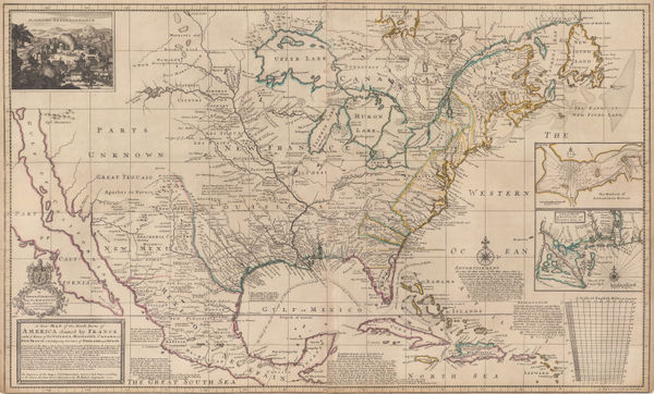 Herman Moll, A New Map of the North Parts of America claimed by France, 1730 c