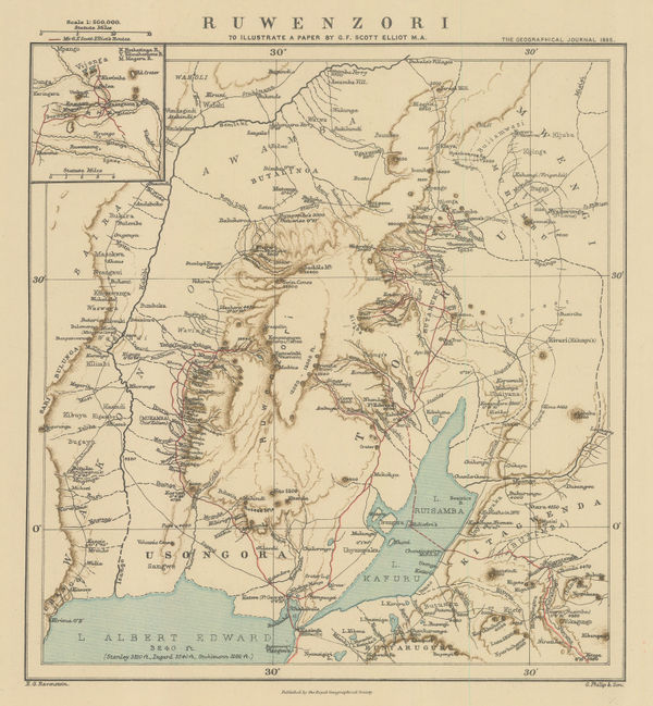 Royal Geographical Society (RGS), Rwenzori Mountains, Congo - Uganda border, 1895