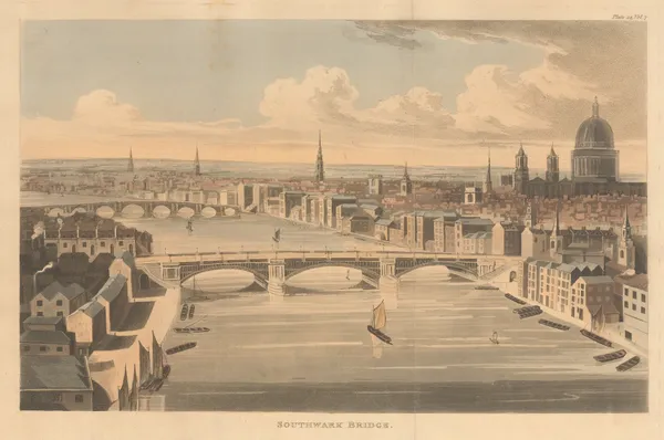 Rudolph Ackermann, London - Panorama from over Southwark Bridge, 1812